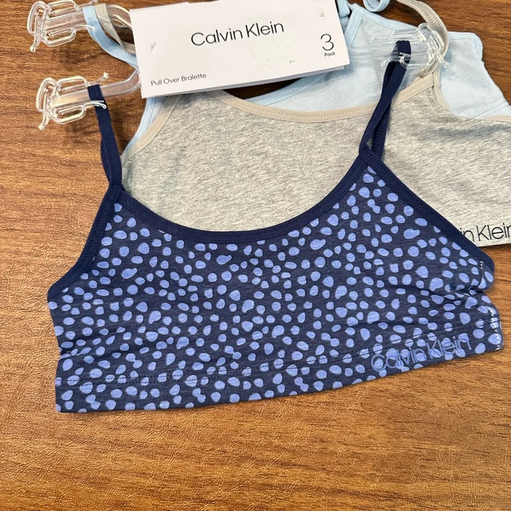 🎀 Calvin Klein Girls Bralette Bundle 2x 3-Pack Size S 6/6X NWT